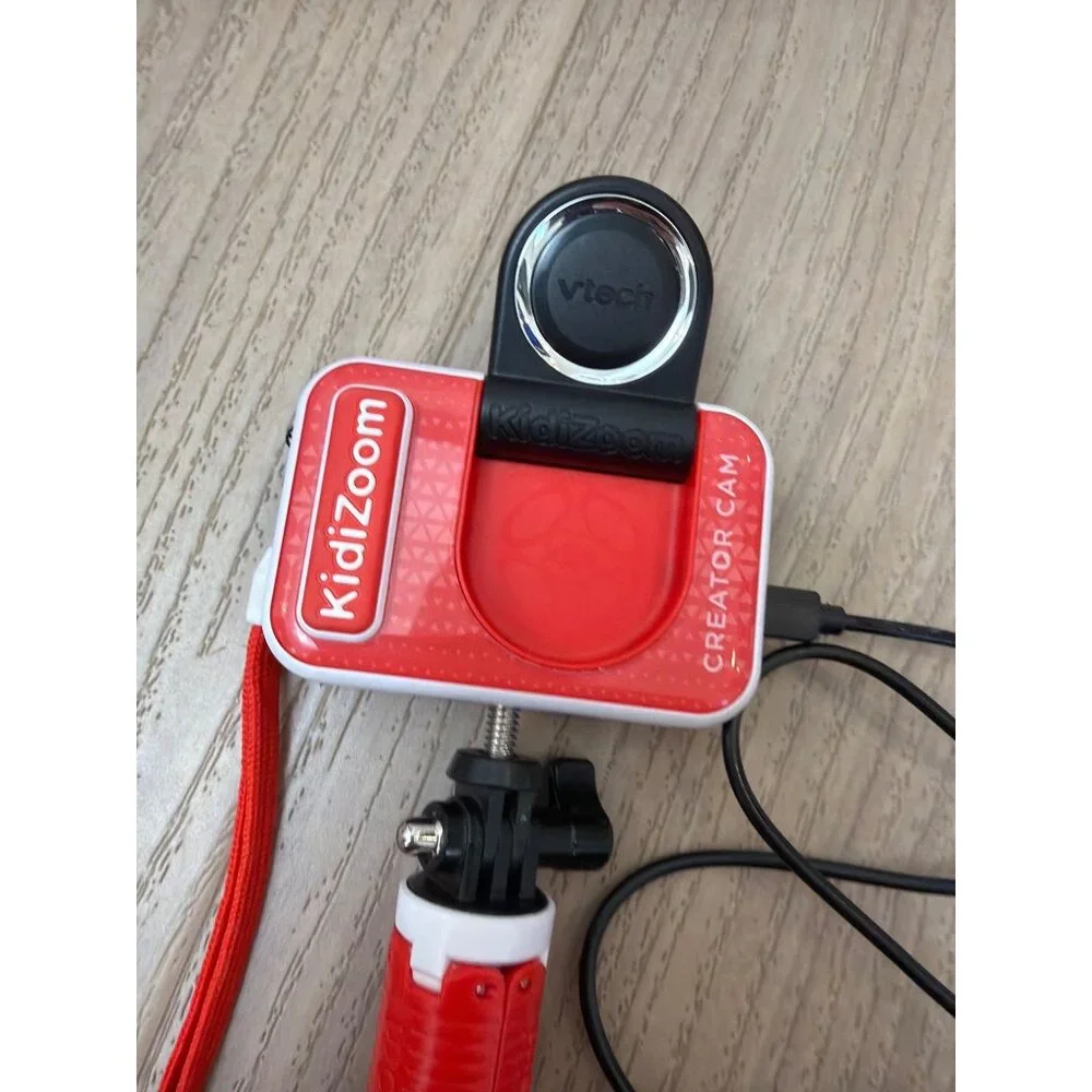 Vtech Kidizoom Creator Cam With Red Grip Handle Tripod & USB Cable For Kids